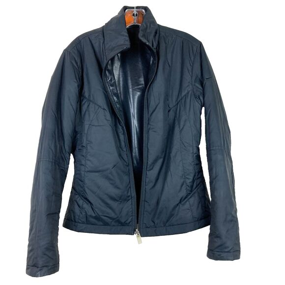 Nike Women’s Reversible Padded Jacket Size M Black Medium Weight Full Zip - Picture 4 of 8